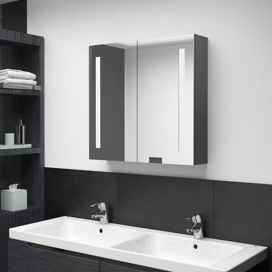 Bathroom Cabinet Grey Mdf Board With Melamine Finish, Glass Medium