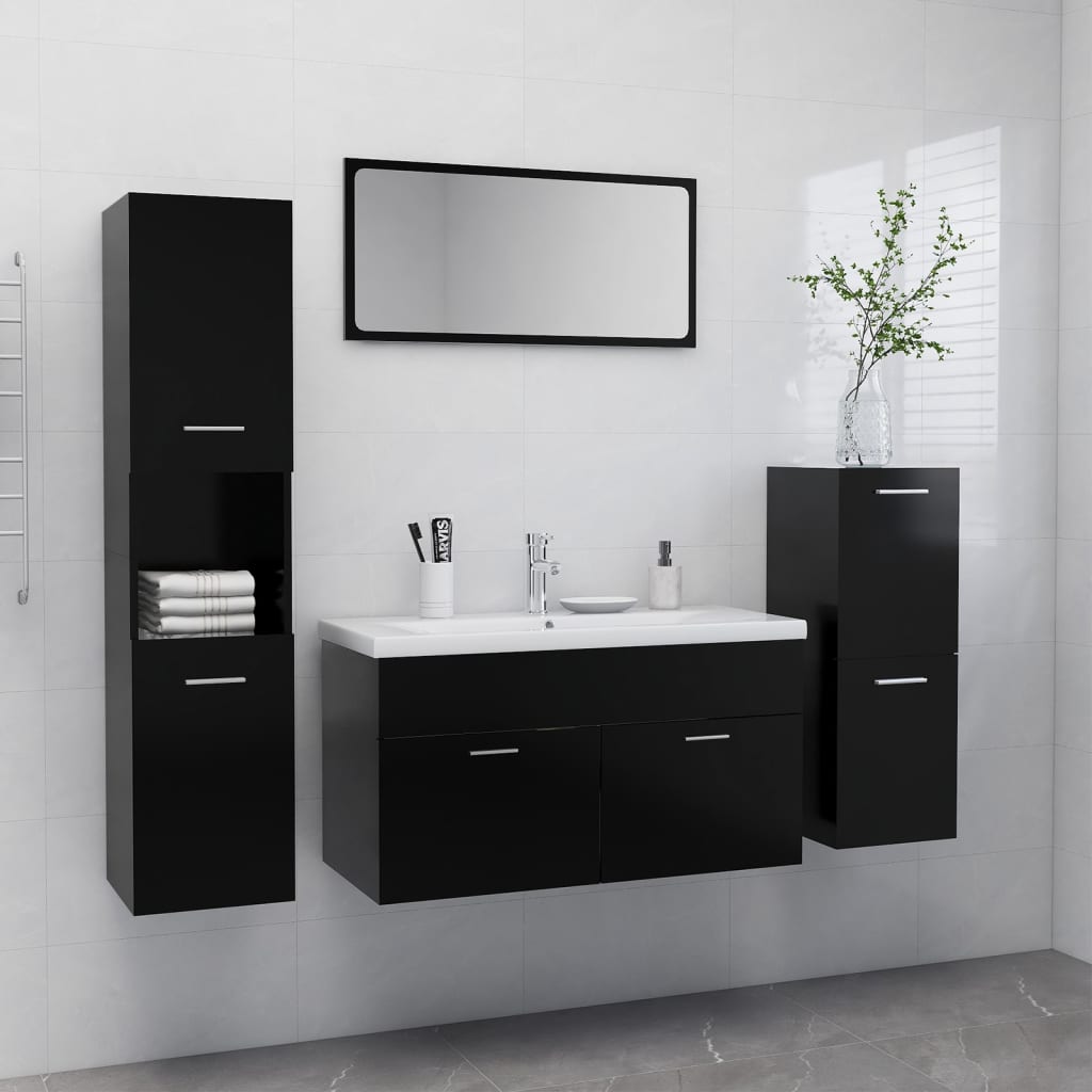 Bathroom Furniture Set Engineered Wood Compact