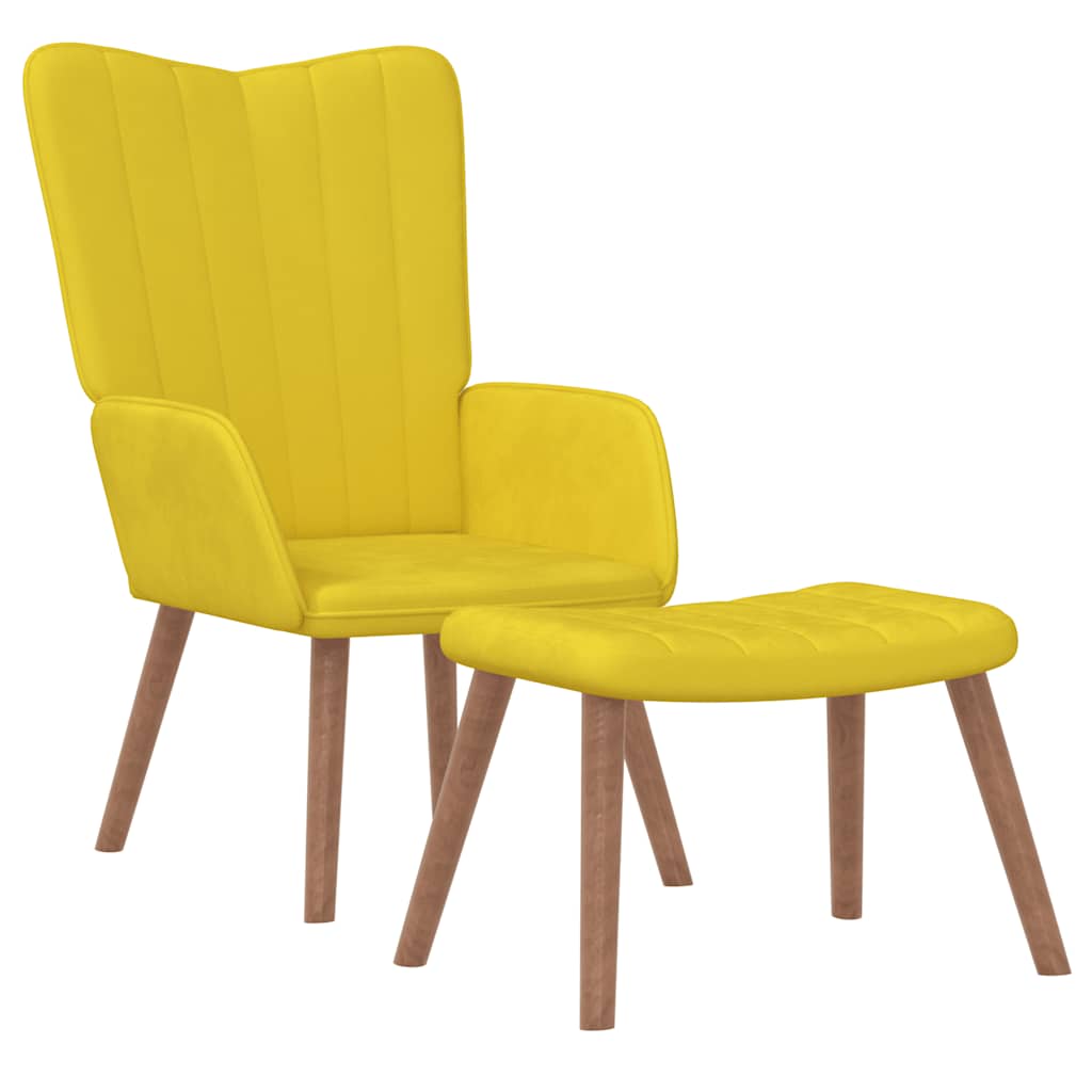 Relaxing Chair With Stool Velvet Standard