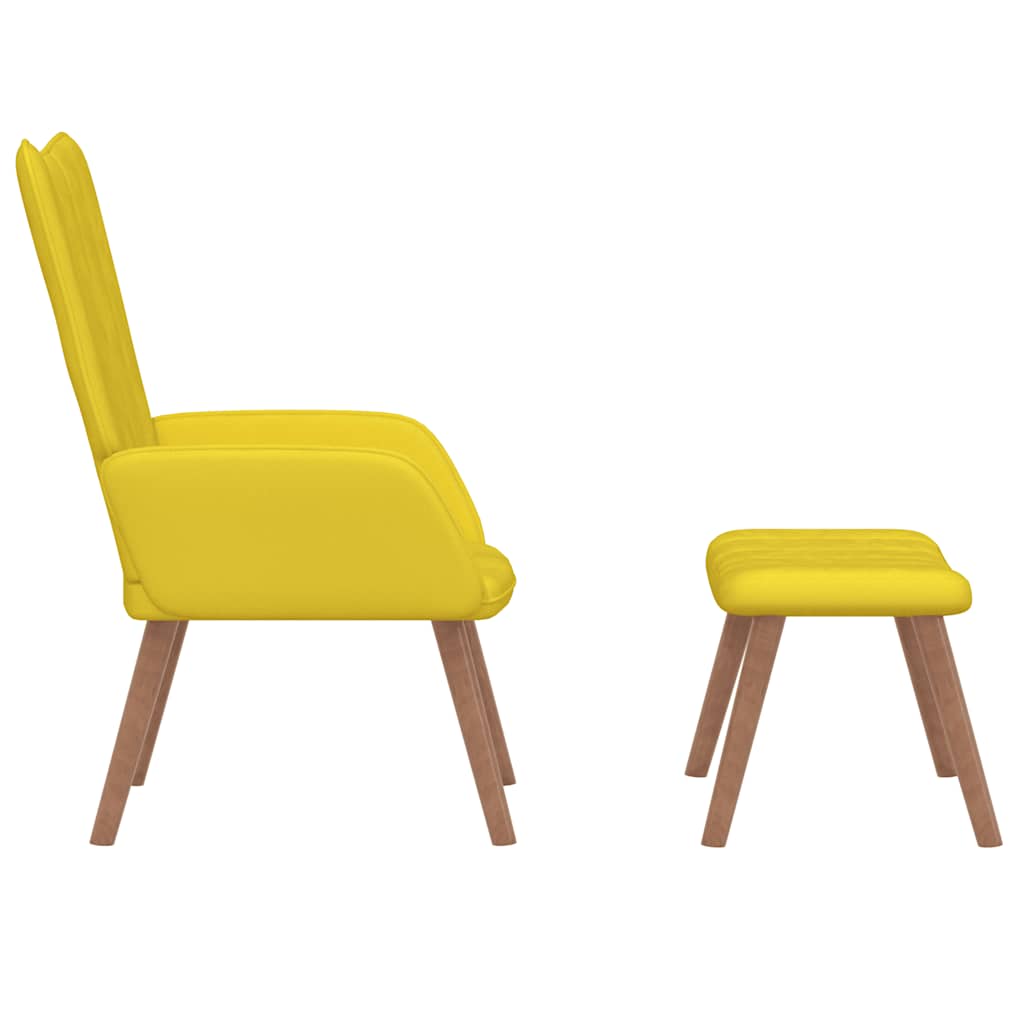 Relaxing Chair With Stool Velvet Standard