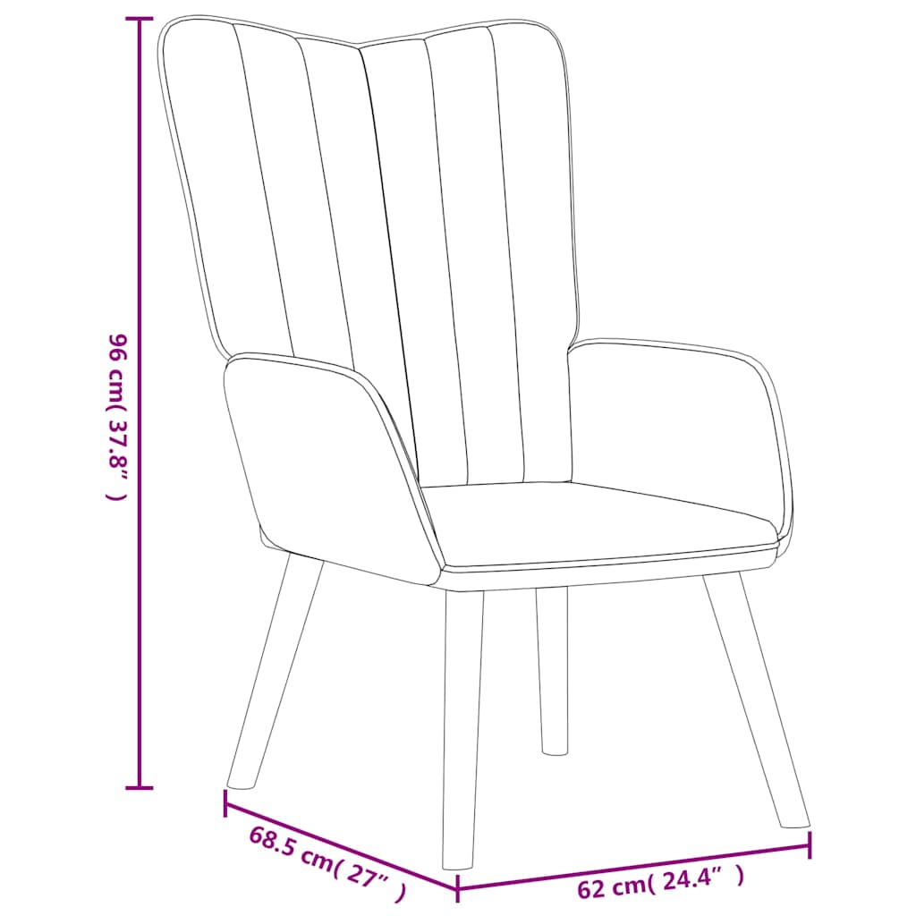 Relaxing Chair With Stool Velvet Standard