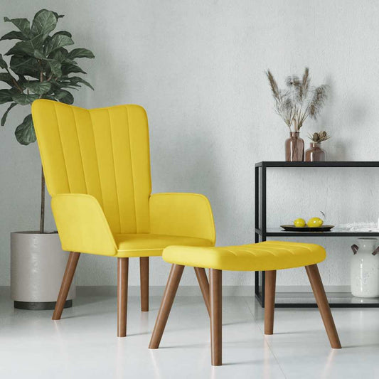 Relaxing Chair With Stool Velvet Standard
