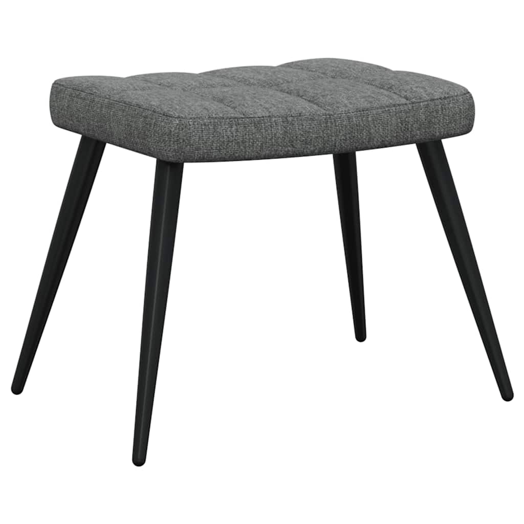Relaxing Chair With Stool Dark Grey 100% Polyester, Steel Regular