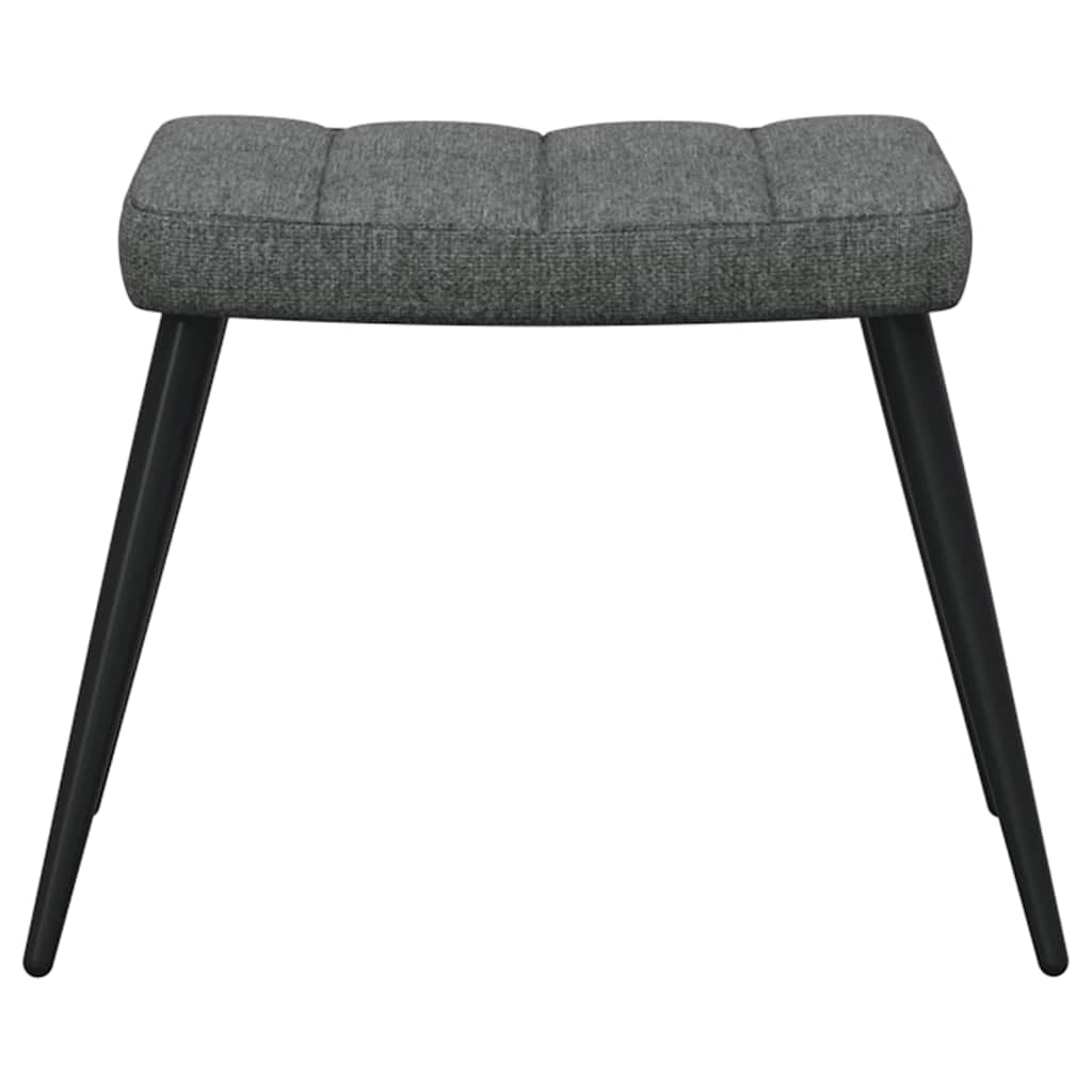 Relaxing Chair With Stool Dark Grey 100% Polyester, Steel Regular