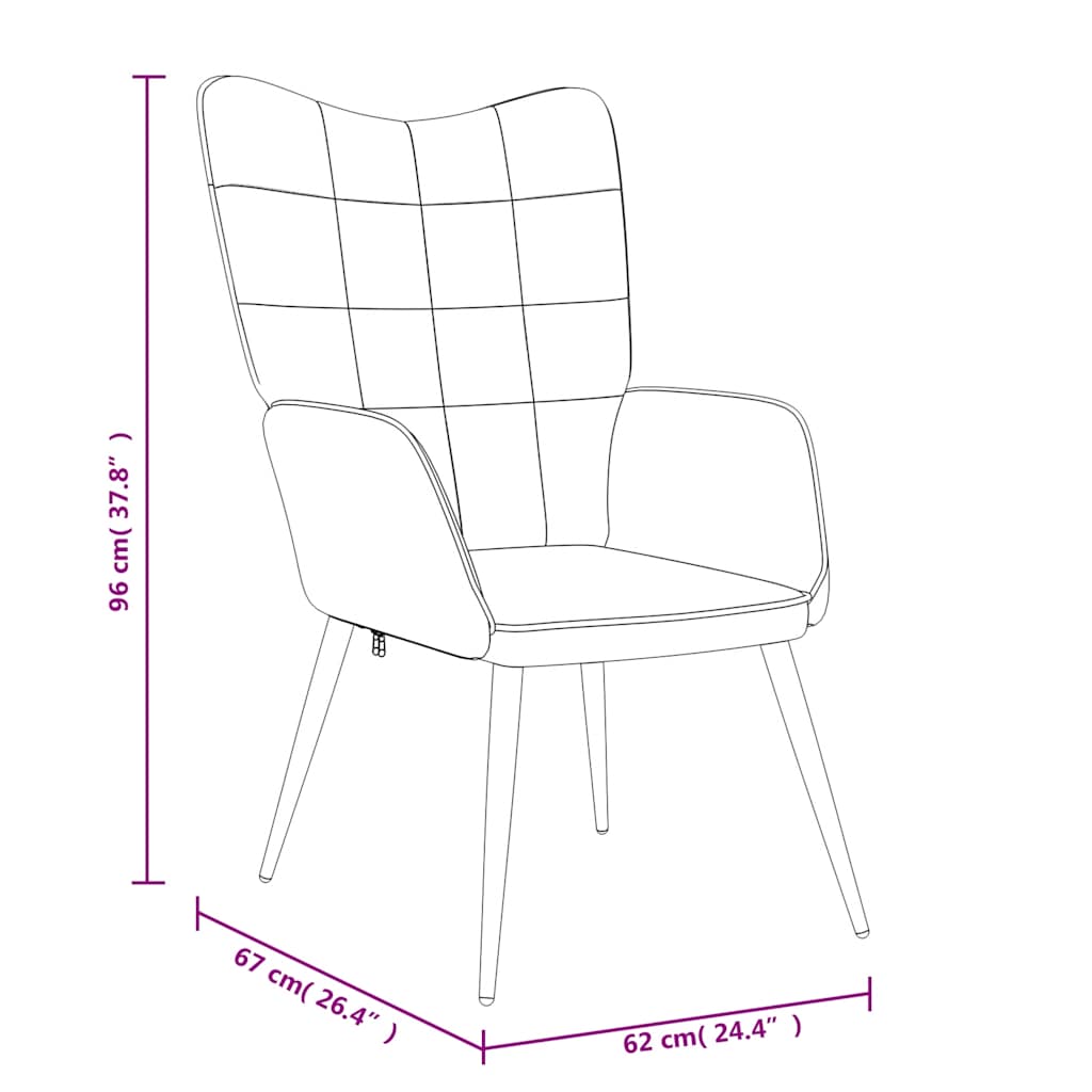 Relaxing Chair With Stool Dark Grey 100% Polyester, Steel Regular