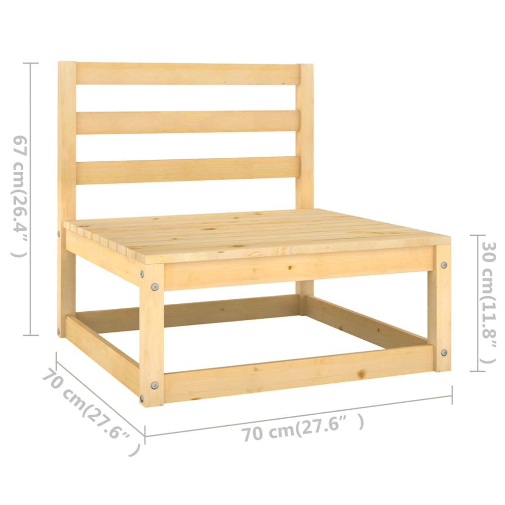 12 Piece Patio Lounge Set Solid Pinewood