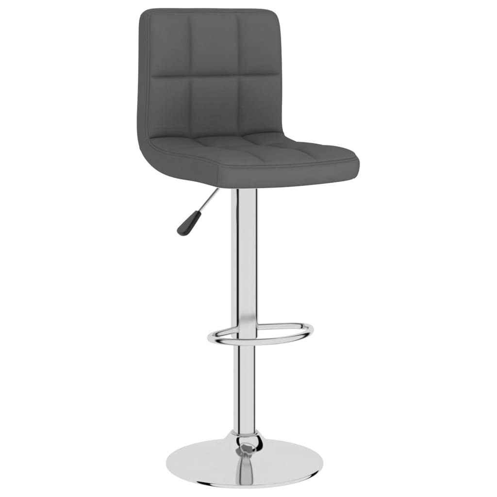 Bar Stool Set Of 2 Dark Grey 100% Polyester, Chrome-Plated Steel