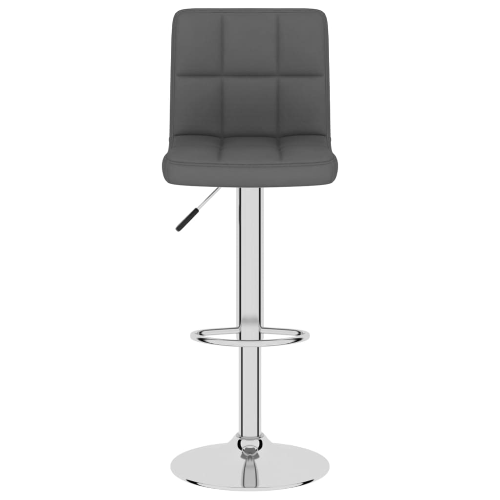 Bar Stool Set Of 2 Dark Grey 100% Polyester, Chrome-Plated Steel