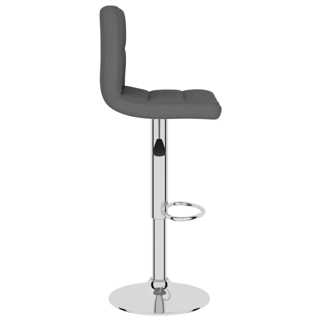Bar Stool Set Of 2 Dark Grey 100% Polyester, Chrome-Plated Steel