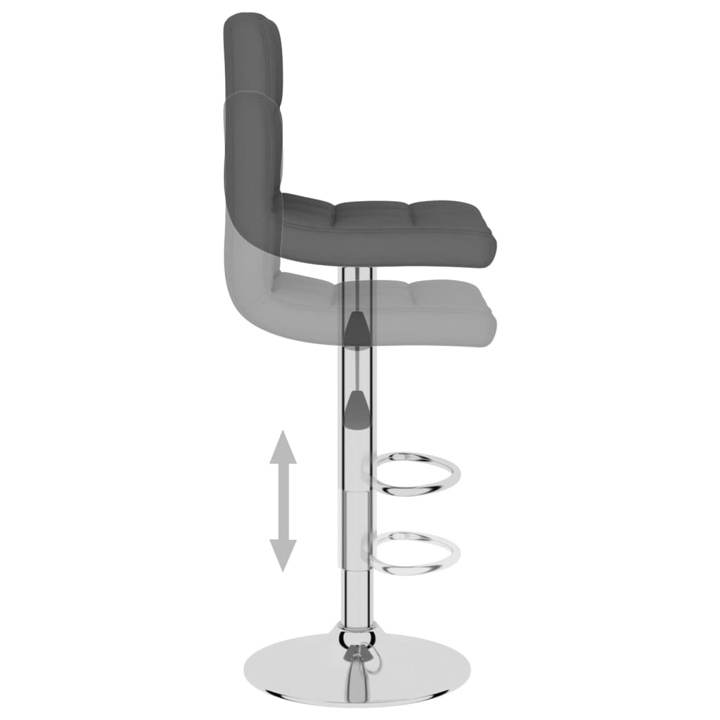 Bar Stool Set Of 2 Dark Grey 100% Polyester, Chrome-Plated Steel