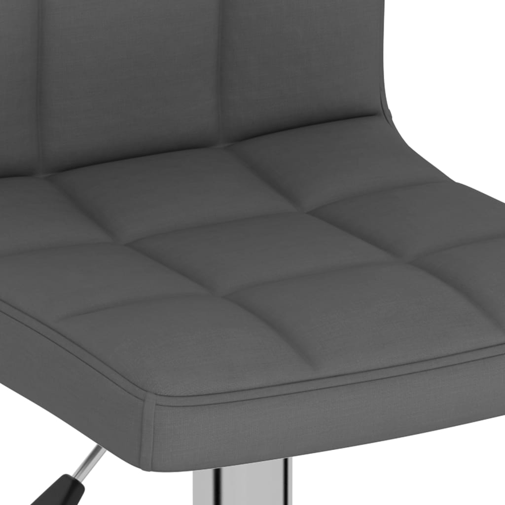 Bar Stool Set Of 2 Dark Grey 100% Polyester, Chrome-Plated Steel