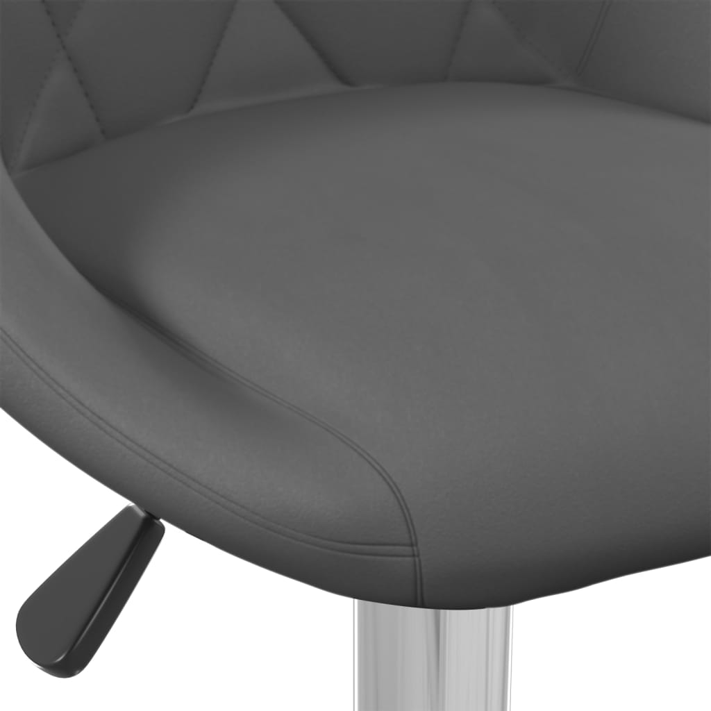 Bar Stool Set Of 2 Dark Grey Velvet (100% Polyester), Chromed Steel