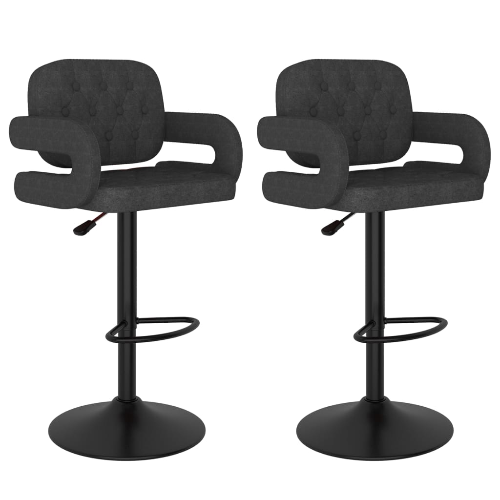 Bar Stool Set Of 2 Dark Grey