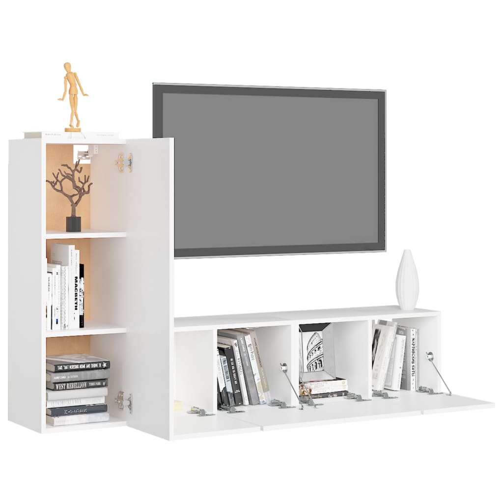 3 Piece Tv Stand Set Engineered Wood