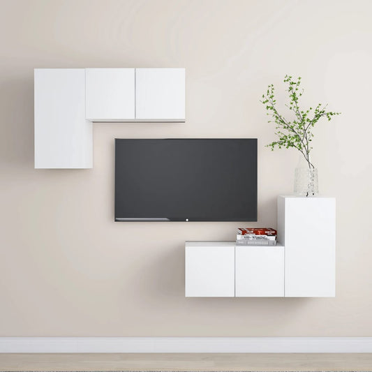 4 Piece Tv Stand Set Engineered Wood