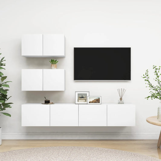 4 Piece Tv Stand Set Engineered Wood