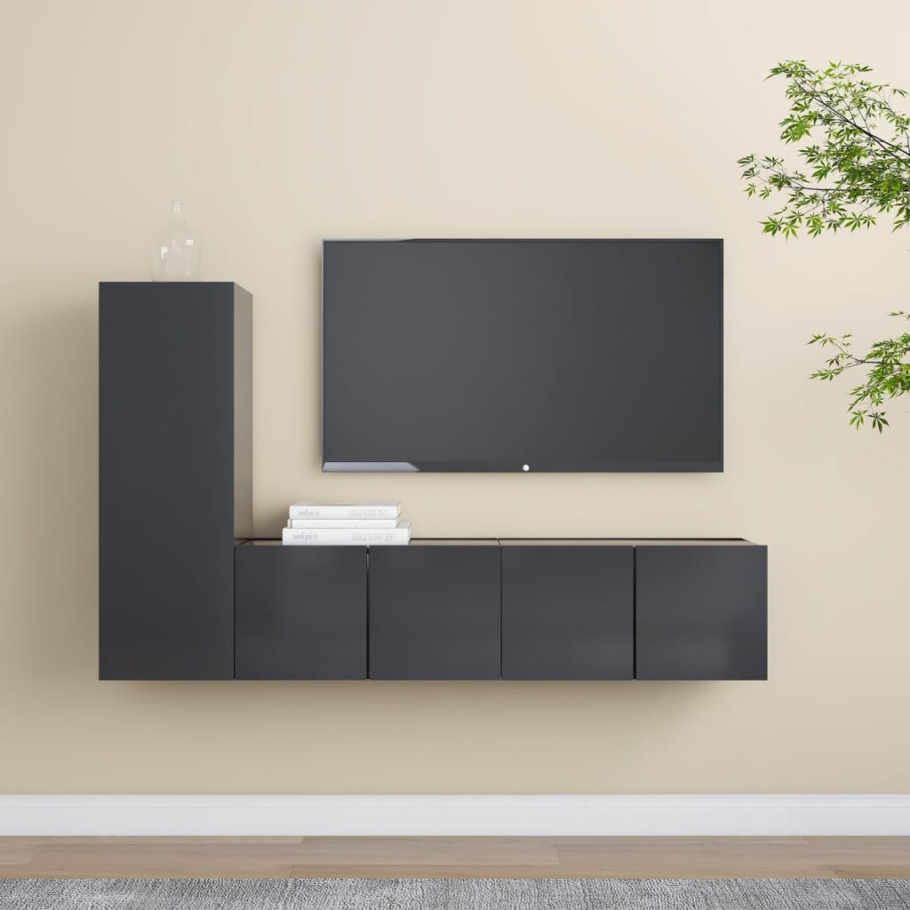 3 Piece Tv Stand Set Engineered Wood