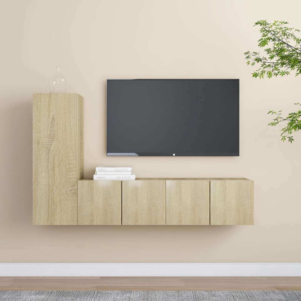 3 Piece Tv Stand Set Engineered Wood
