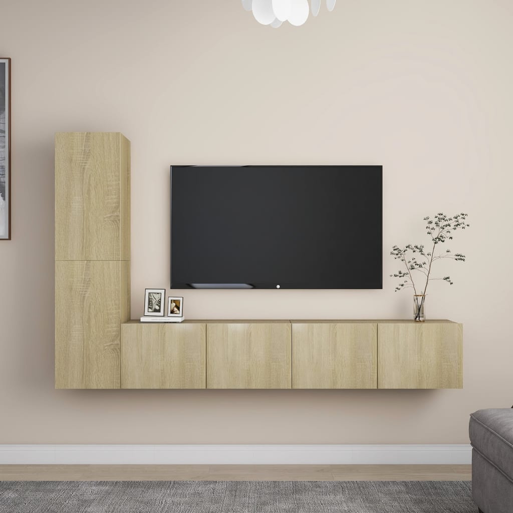 3 Piece Tv Stand Set Engineered Wood