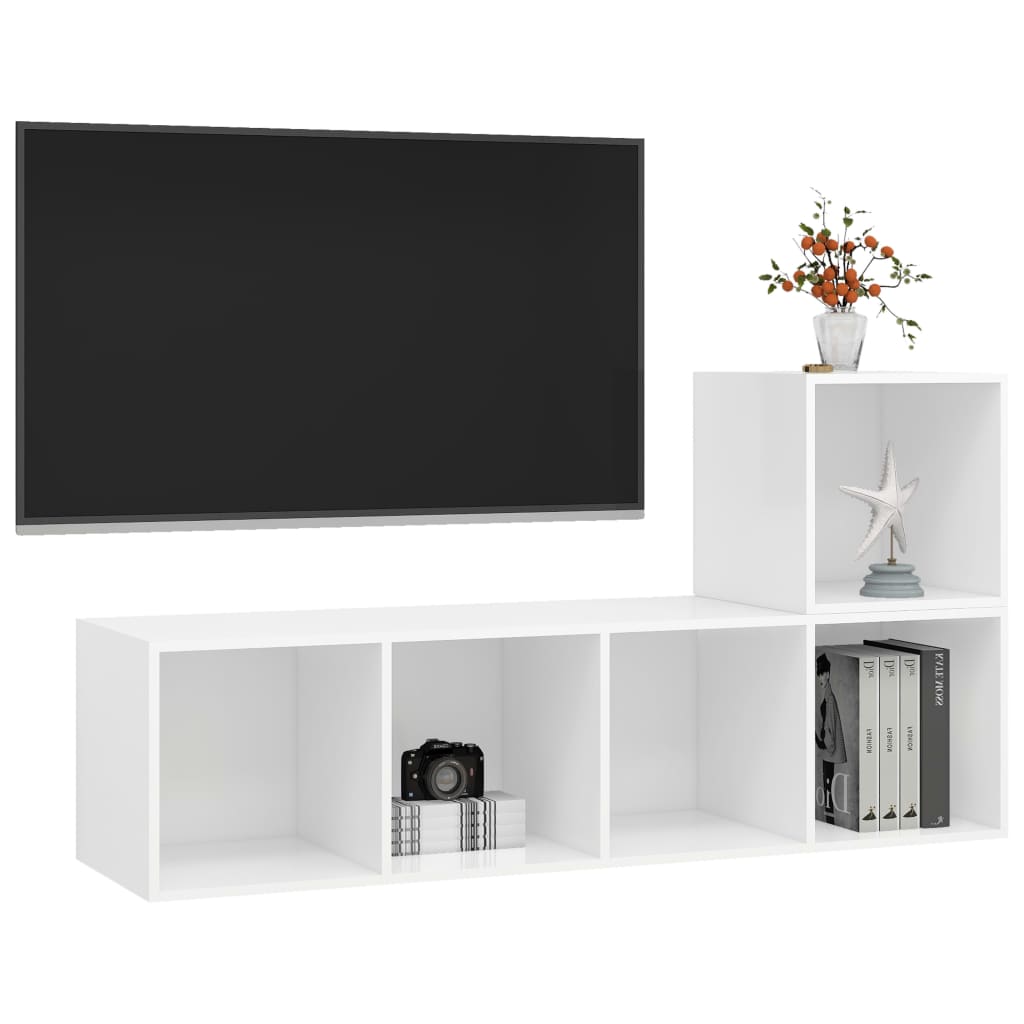 2 Piece Tv Stand Set Engineered Wood