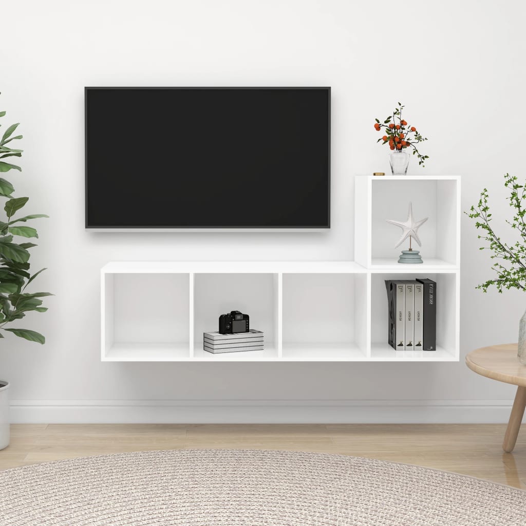 2 Piece Tv Stand Set Engineered Wood