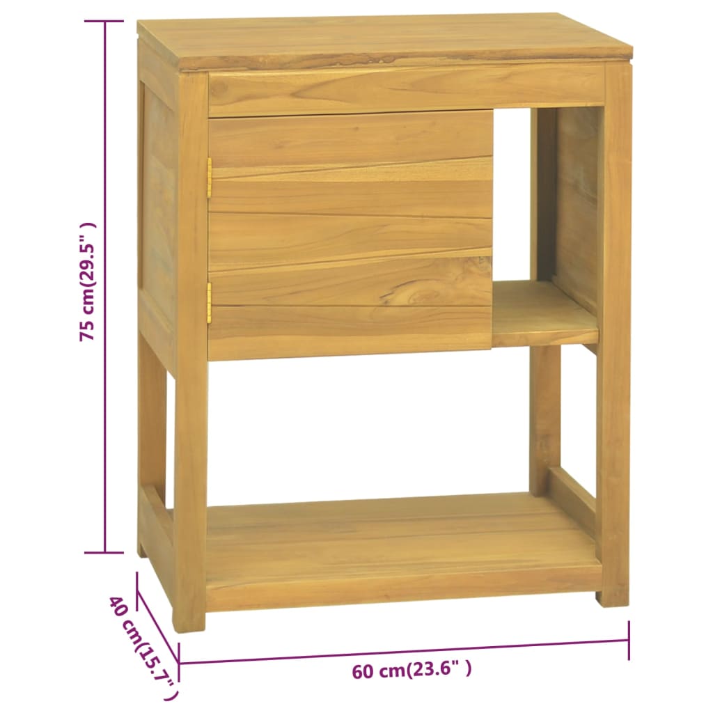 Bathroom Cabinet Natural Teak Solid Teak Wood Medium