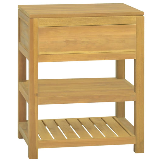 Bathroom Cabinet Natural Teak Solid Teak Wood 23.6 X 17.7 X 29.5 In