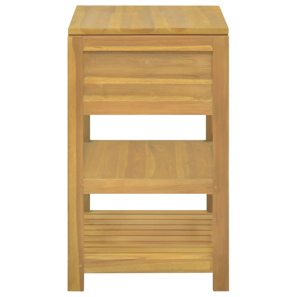 Bathroom Cabinet Natural Teak Solid Teak Wood 23.6 X 17.7 X 29.5 In