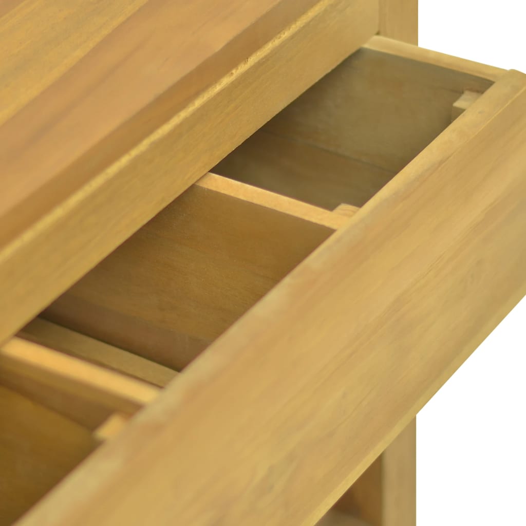 Bathroom Cabinet Natural Teak Solid Teak Wood 23.6 X 17.7 X 29.5 In