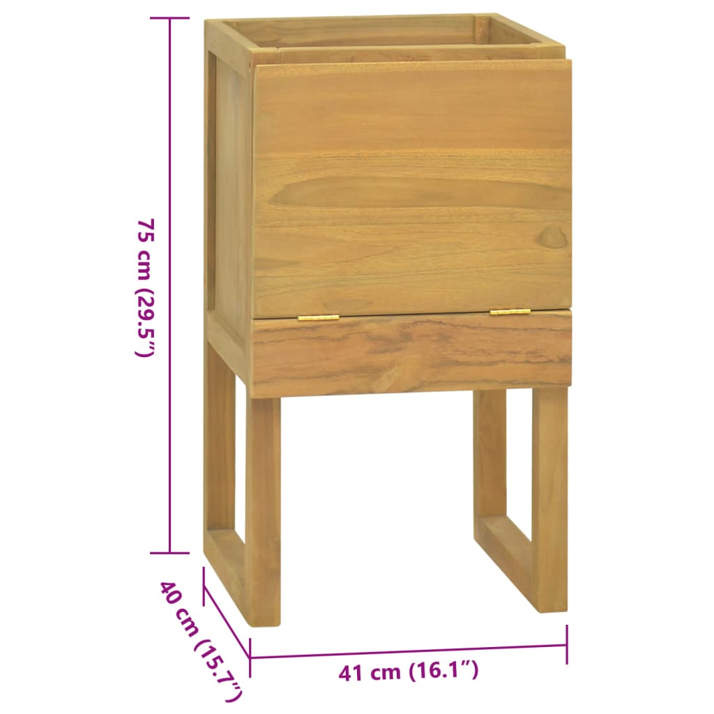 Bathroom Cabinet Natural Teak Solid Teak Wood Medium