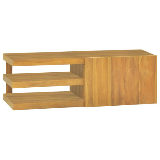Bathroom Cabinet Natural Teak Solid Teak Wood 35.4 X 15.7 X 11.8 In