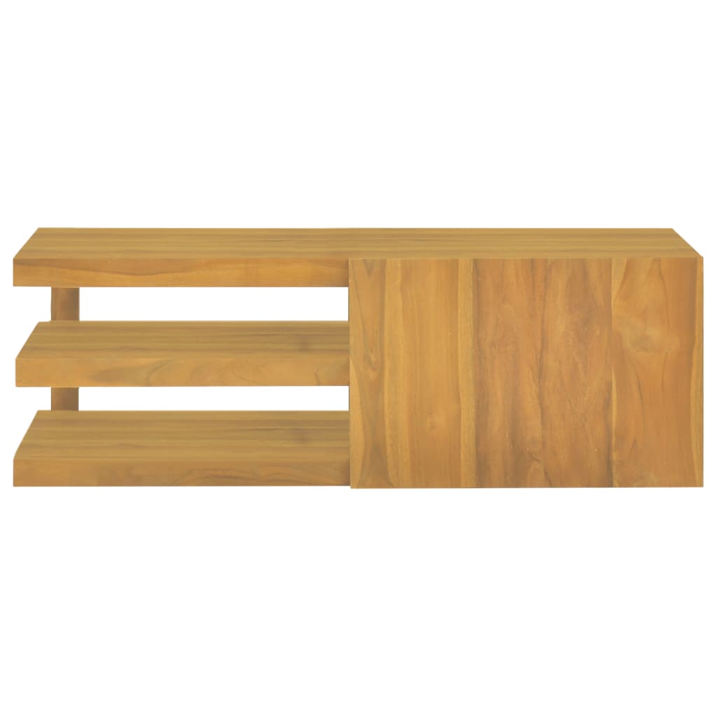 Bathroom Cabinet Natural Teak Solid Teak Wood 35.4 X 15.7 X 11.8 In