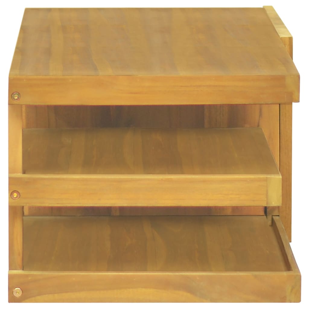 Bathroom Cabinet Natural Teak Solid Teak Wood 35.4 X 15.7 X 11.8 In