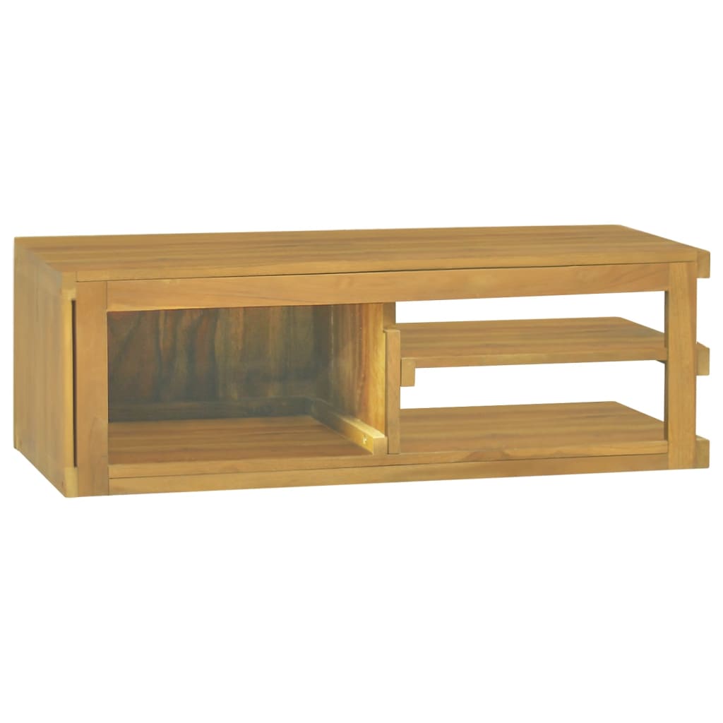 Bathroom Cabinet Natural Teak Solid Teak Wood 35.4 X 15.7 X 11.8 In