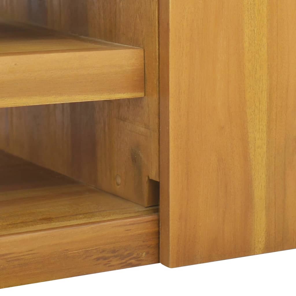 Bathroom Cabinet Natural Teak Solid Teak Wood 35.4 X 15.7 X 11.8 In