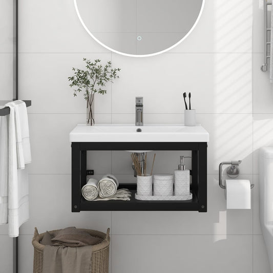 Bathroom Sink Frame Powder-Coated Iron Medium Durable