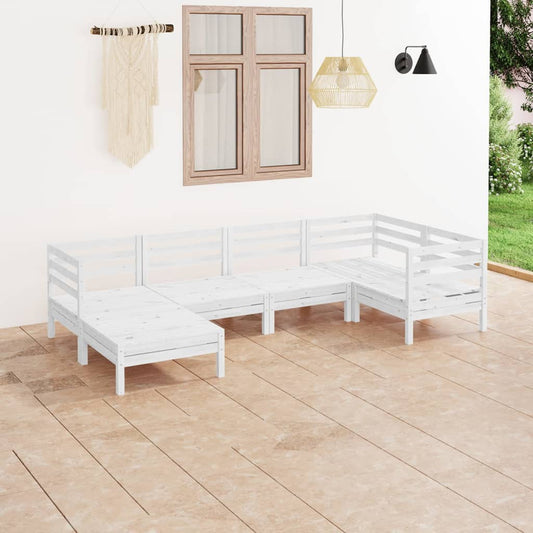 6 Piece Patio Lounge Set Solid Pinewood