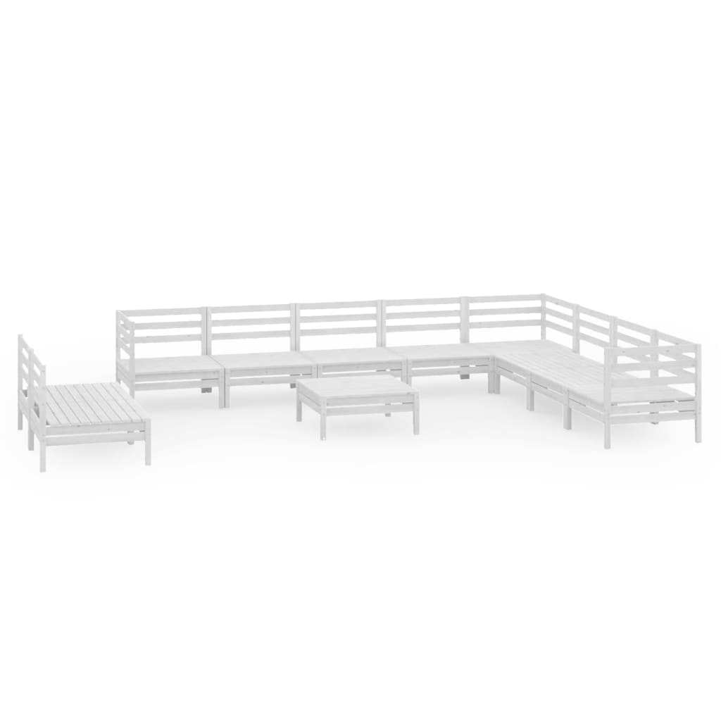 11 Piece Patio Lounge Set Solid Pinewood