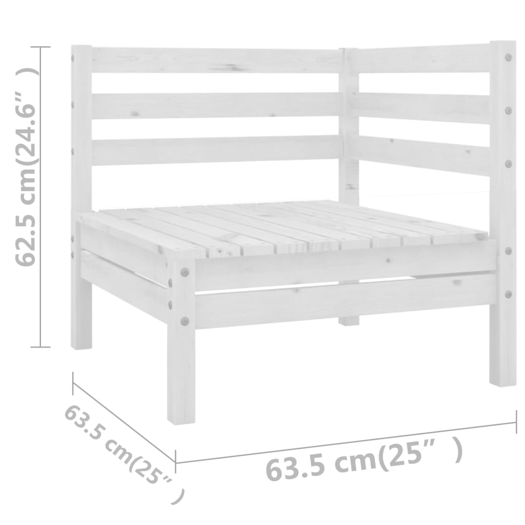 11 Piece Patio Lounge Set Solid Pinewood