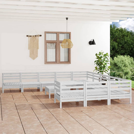 12 Piece Patio Lounge Set Solid Pinewood