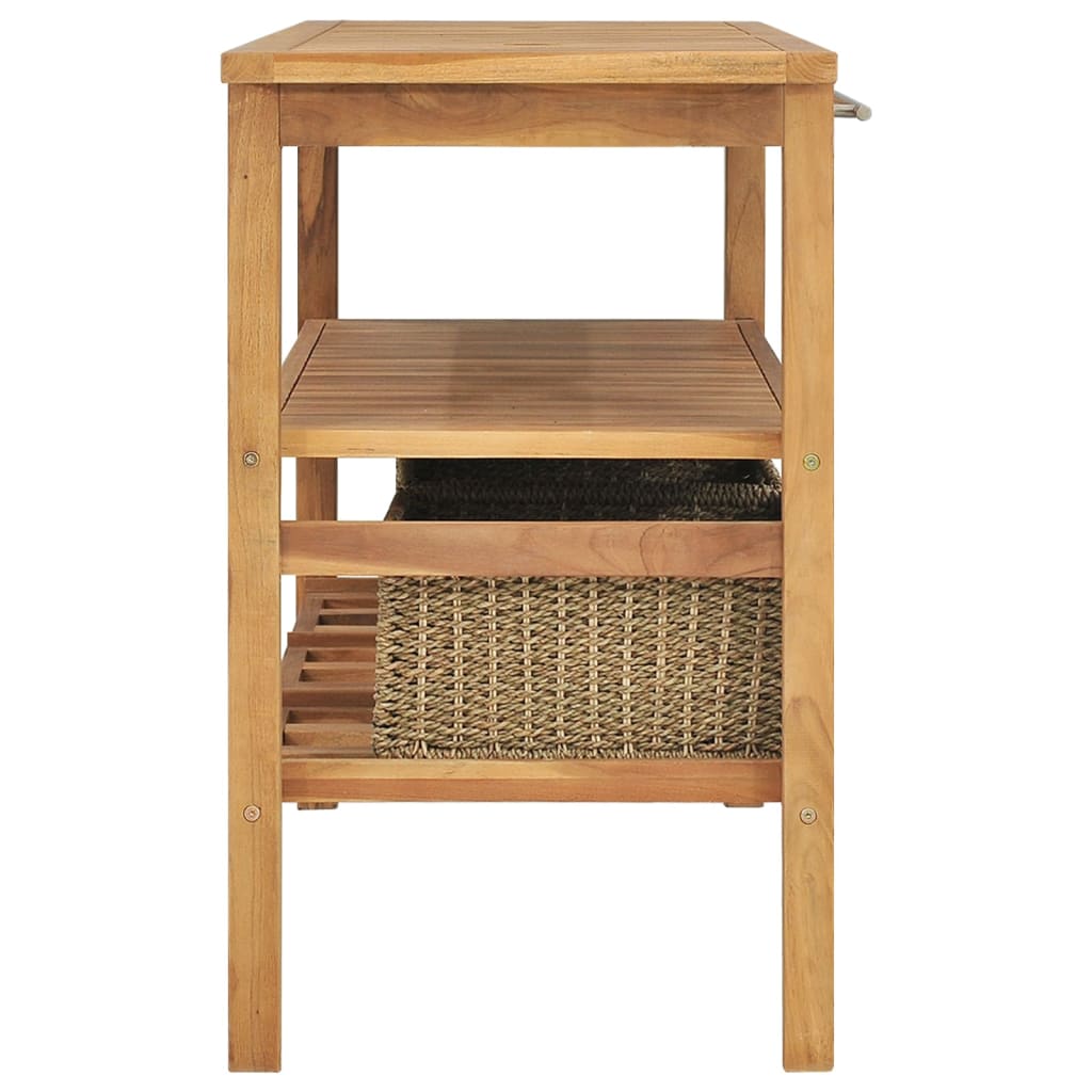 Bathroom Vanity Cabinet Teak Solid Teak Wood, Seagrass