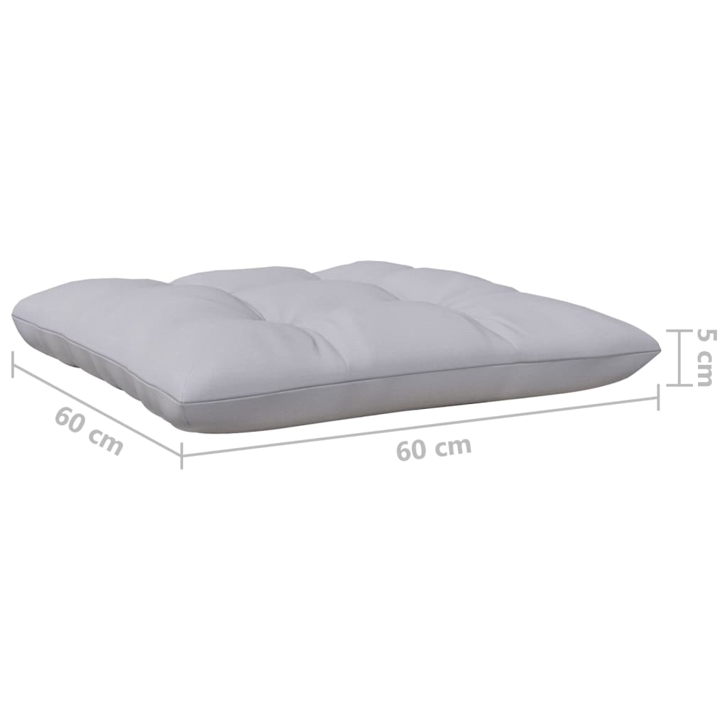 Garden Lounge Set Light Grey Cushions, Pinewood Frame