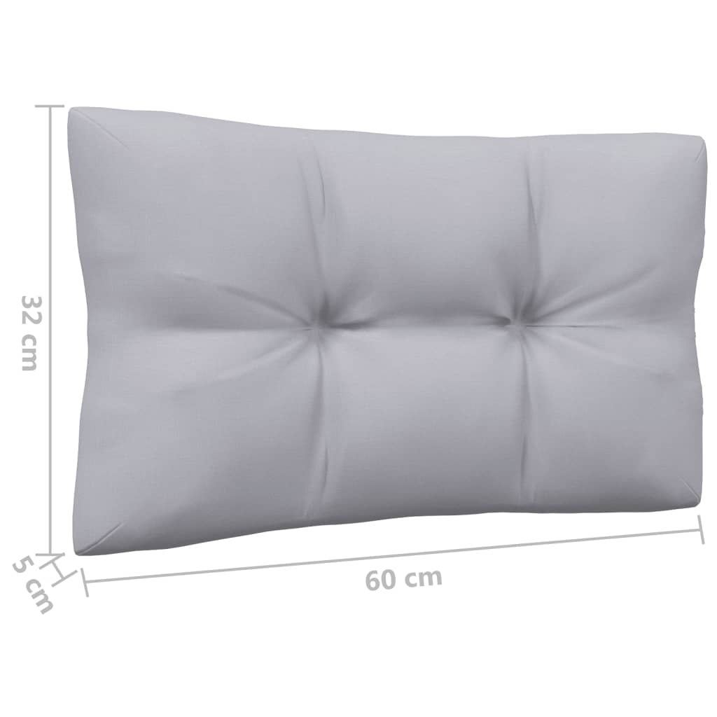 Garden Lounge Set Grey, Pine Solid Pinewood, 100% Polyester Fabric