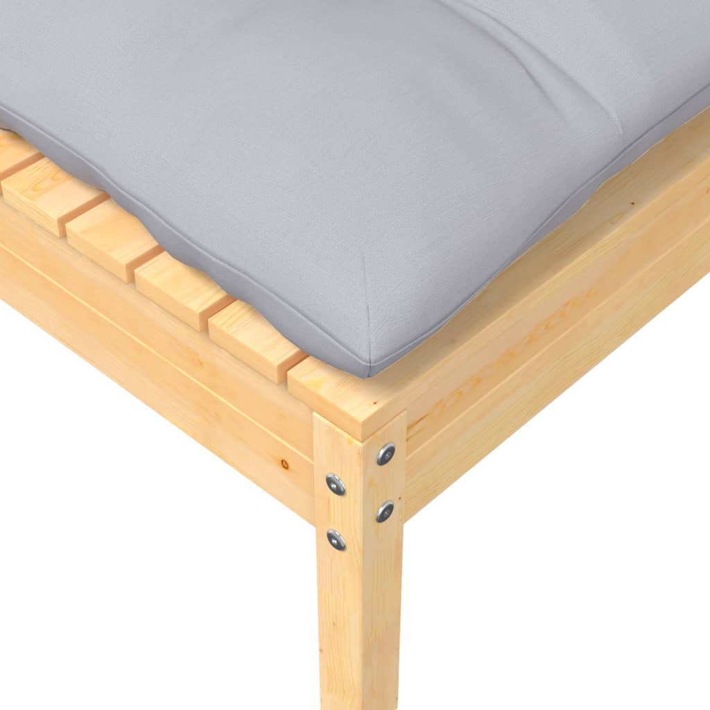 Garden Lounge Set Natural Wood And Grey