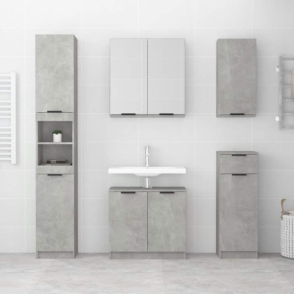 Bathroom Cabinet Concrete Grey Engineered Wood Medium