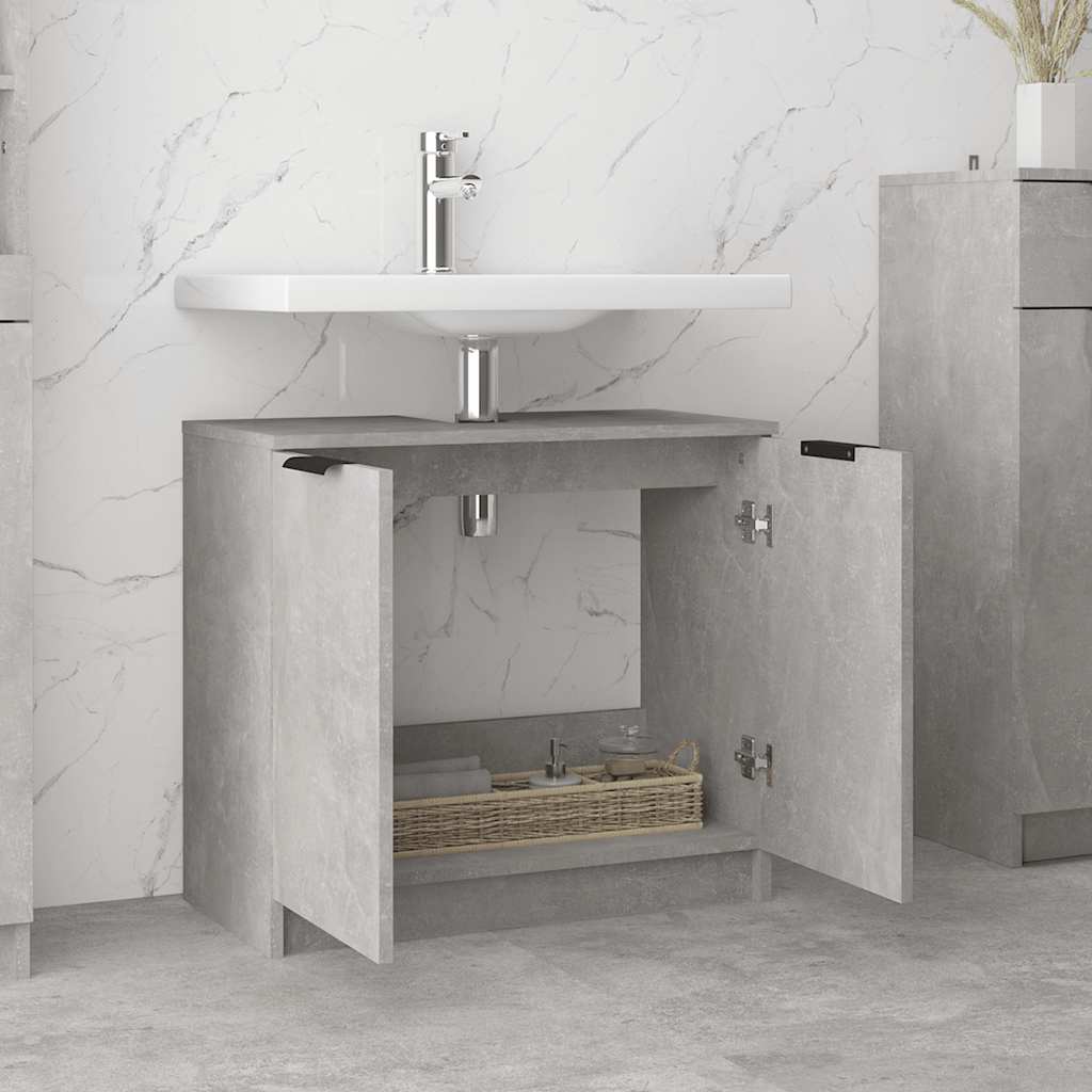 Bathroom Cabinet Concrete Grey Engineered Wood Medium