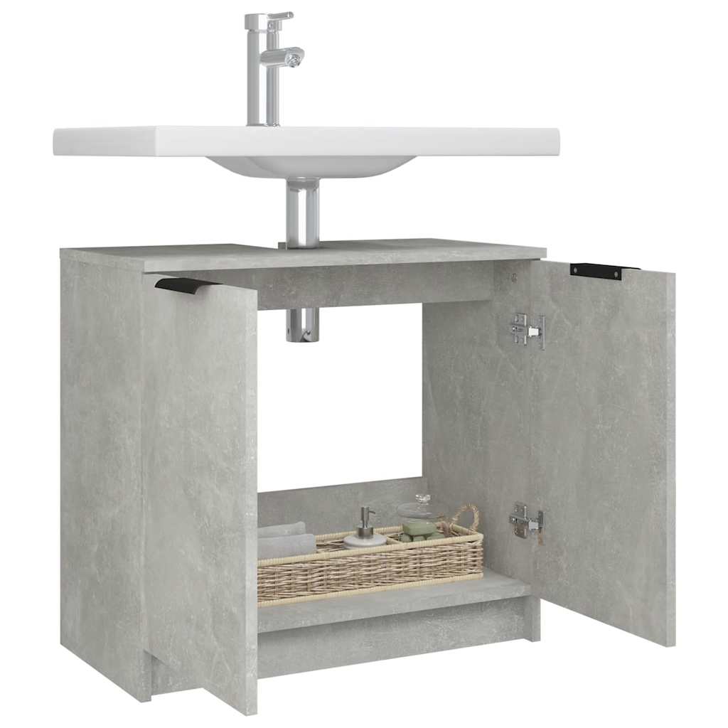 Bathroom Cabinet Concrete Grey Engineered Wood Medium