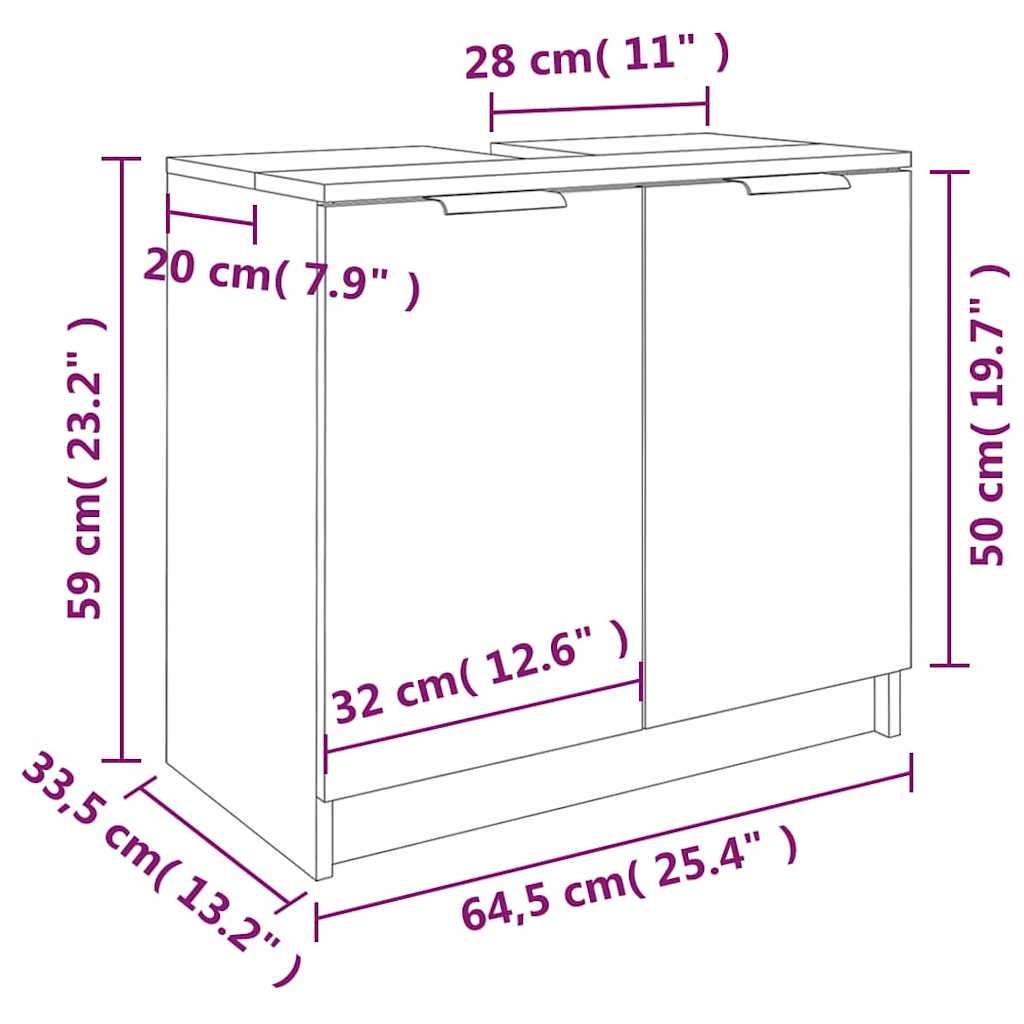 Bathroom Cabinet Concrete Grey Engineered Wood Medium