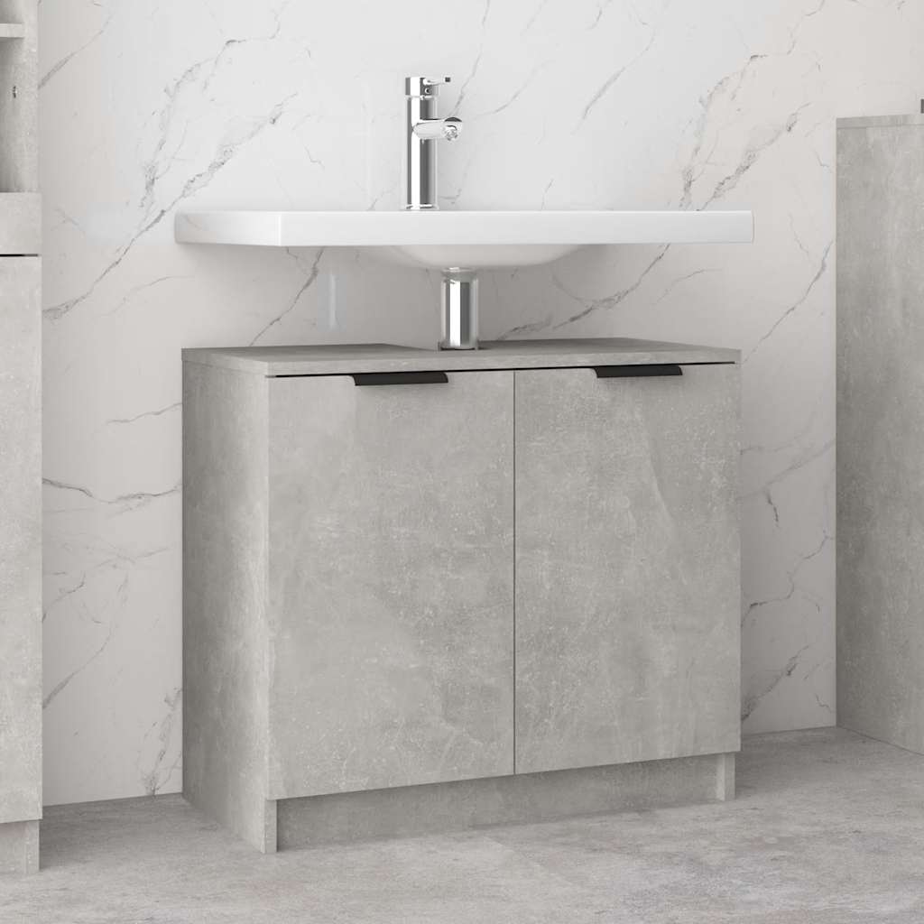 Bathroom Cabinet Concrete Grey Engineered Wood Medium