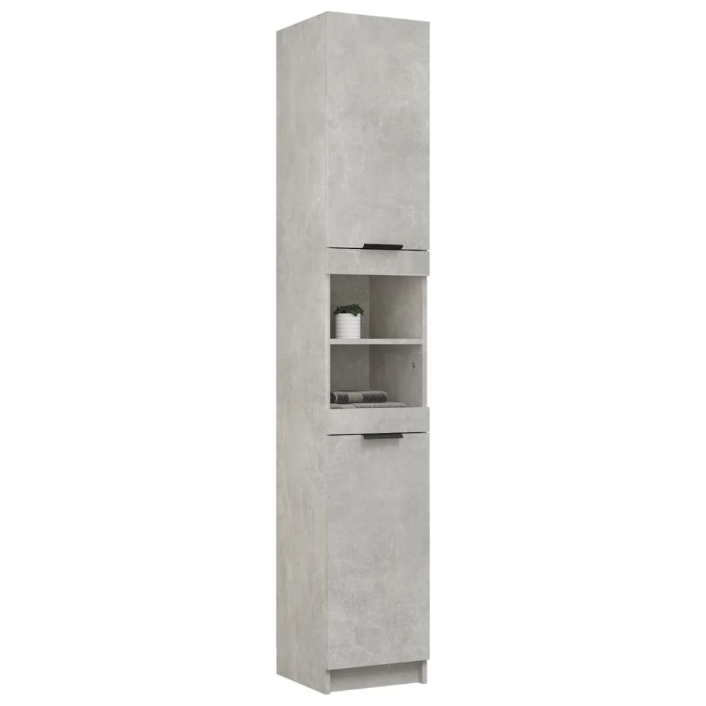Bathroom Cabinet Concrete Grey Engineered Wood Tall